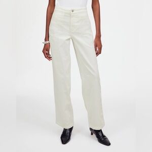 Madewell The Emmett Wide-Leg Pant in Corduroy: Welt Pocket Edition in White